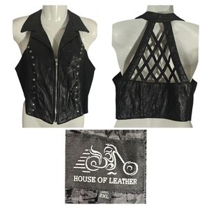 House of Leather Black Vest